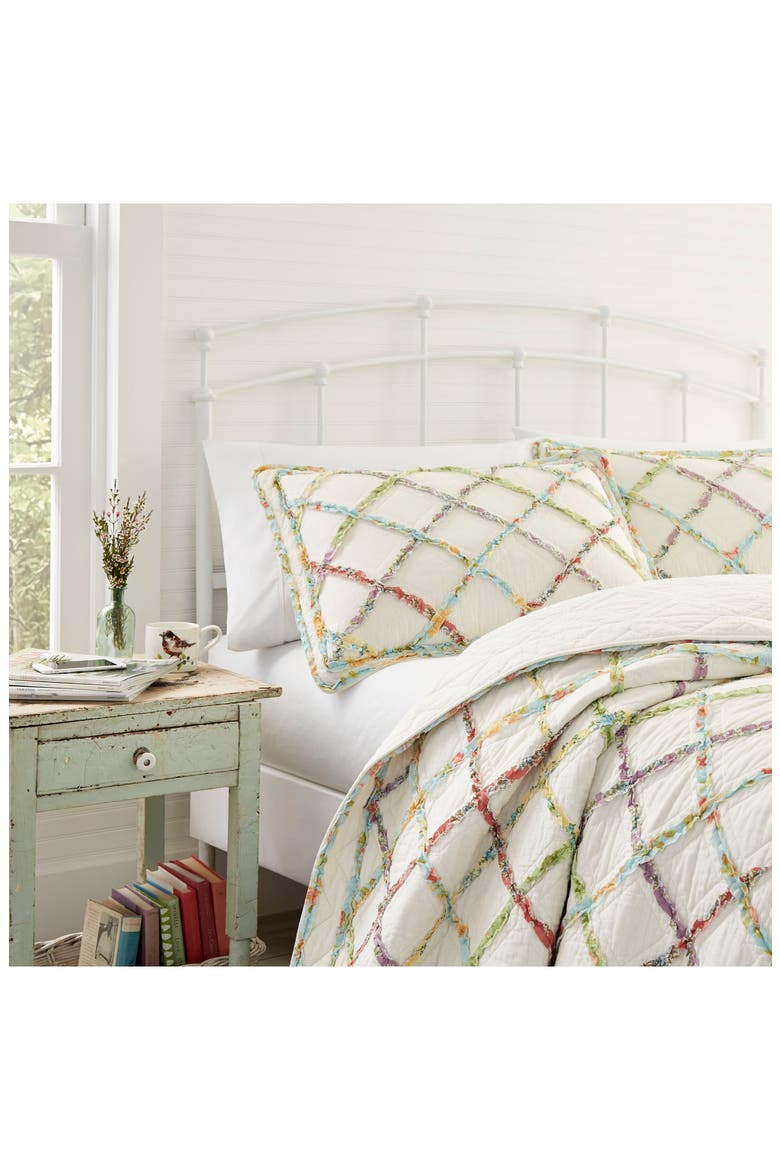 Ruffle Garden Set of 2 Shams, Alternate, color, CREAM MULTI