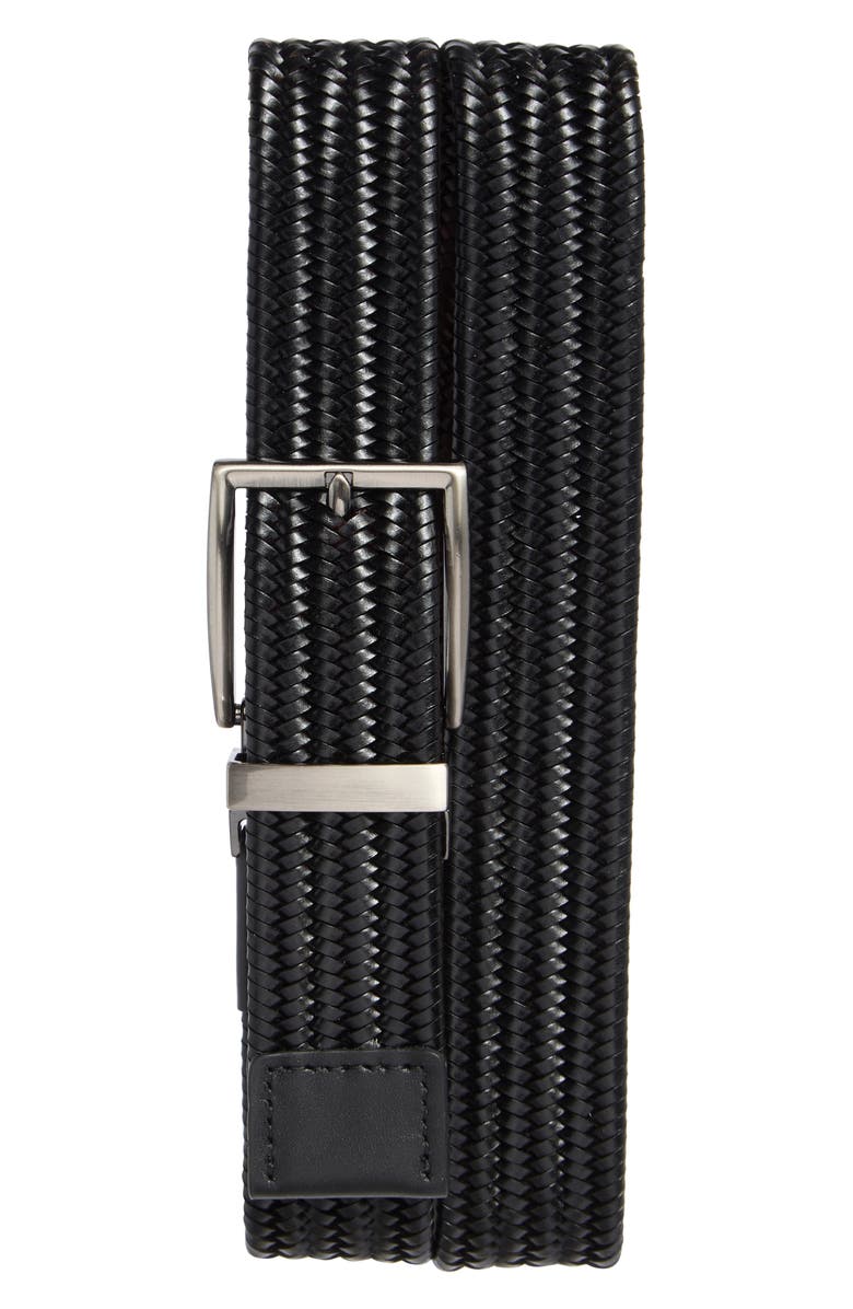 Ted Baker London Reversible Braided Leather Belt, Main, color, Reversible Black/Brown