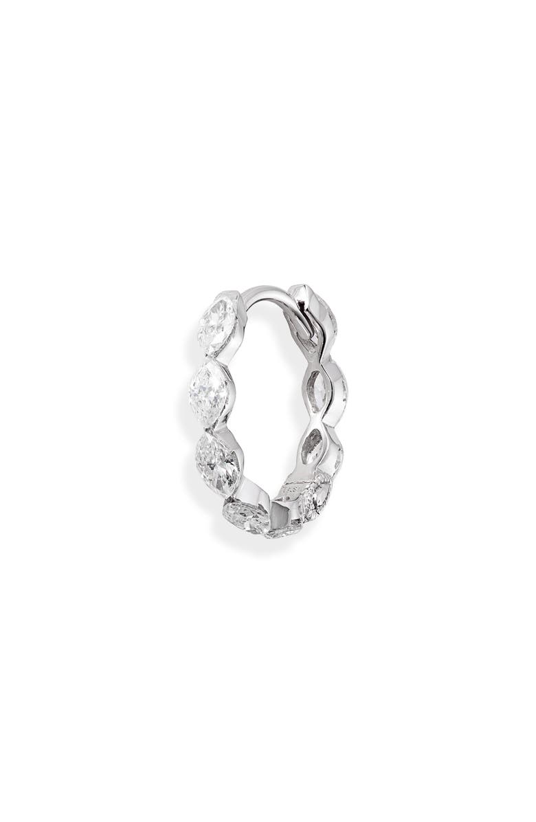 MARIA TASH Invisible Set Diamond Marquise Eternity Hoop Earring, Main, color, 