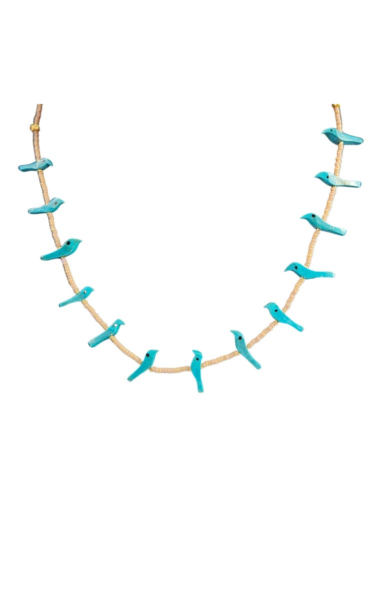 MADISON BEVERLY HILLS Fetish Birds-2 Necklace, Main, color, Turquoise
