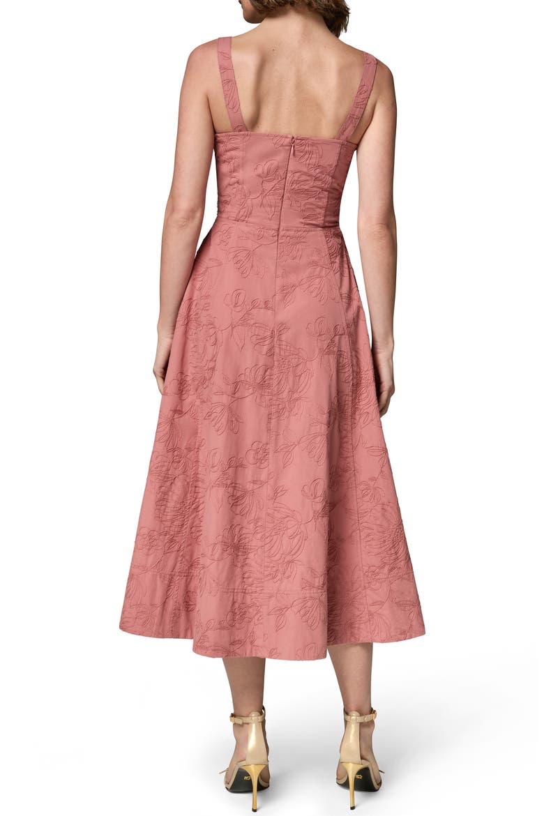 Embroidered Sleeveless Midi Dress, Alternate, color, DESERT CLAY