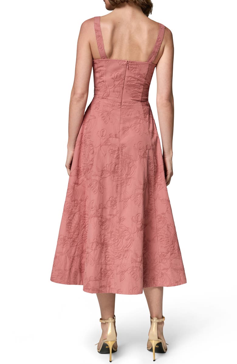 Donna Karan New York Embroidered Sleeveless Midi Dress, Alternate, color, 