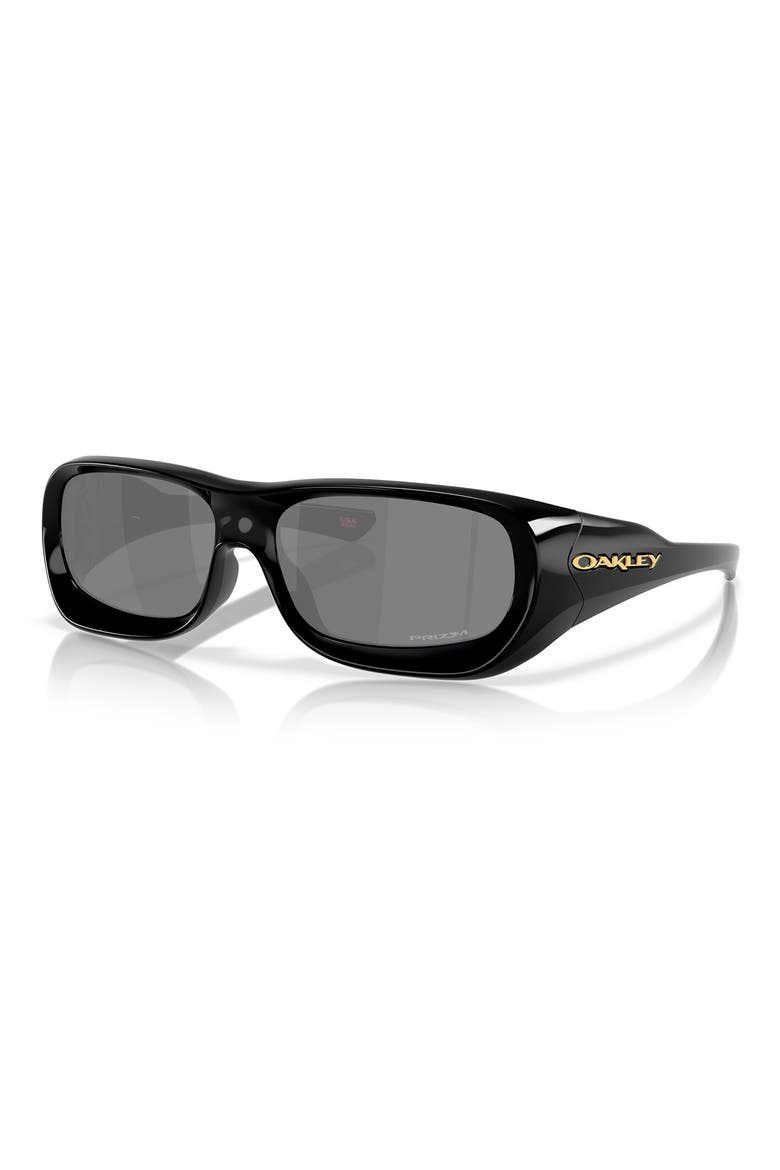 59mm Prizm™ Rectangular Sunglasses, Alternate, color, SHINY BLACK
