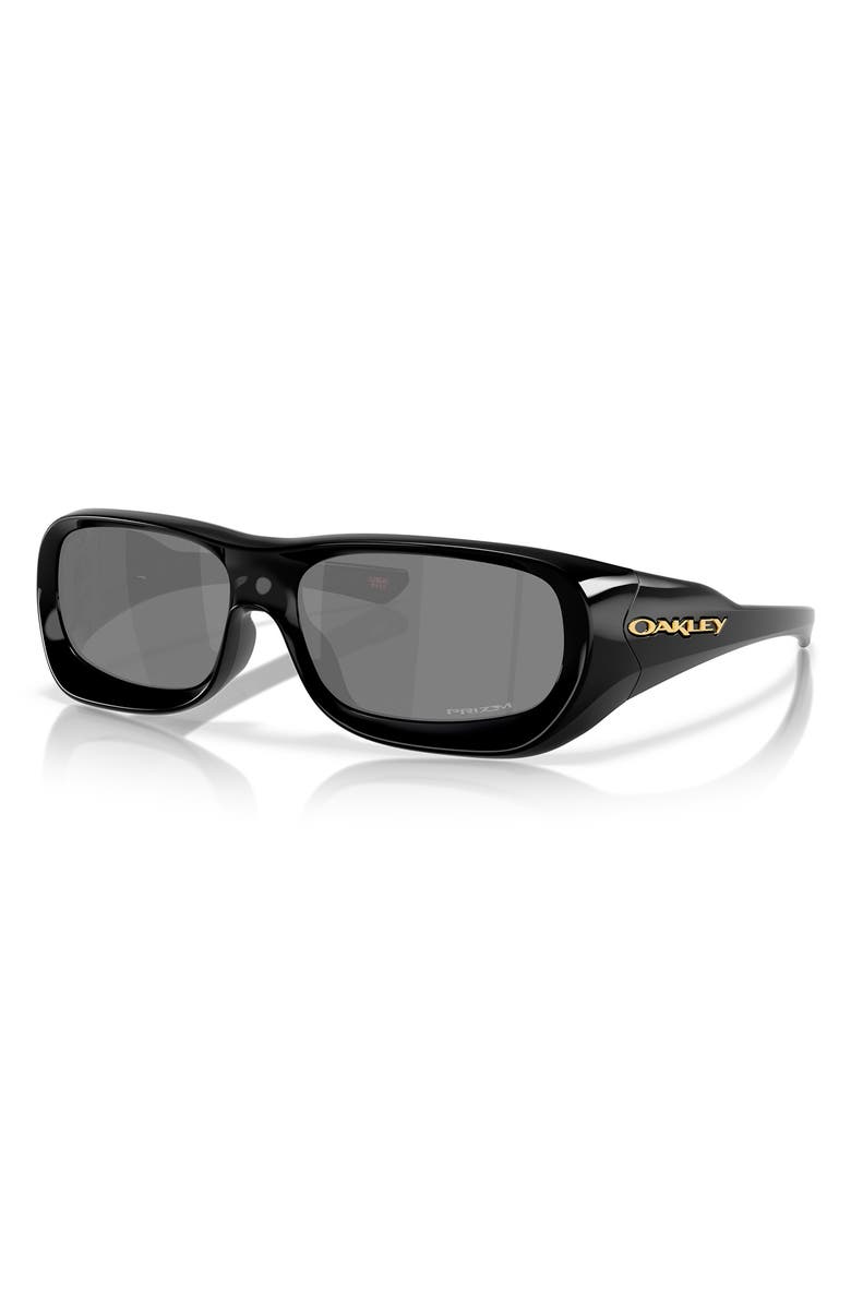 Oakley 59mm Prizm<sup>™</sup> Rectangular Sunglasses, Alternate, color, Shiny Black