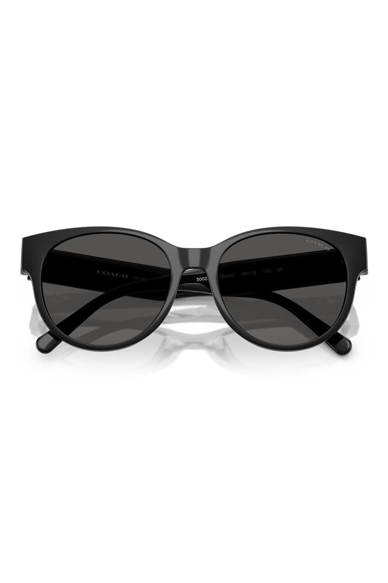 56mm Gradient Round Sunglasses, Alternate, color, BLACK / GREY SOLID