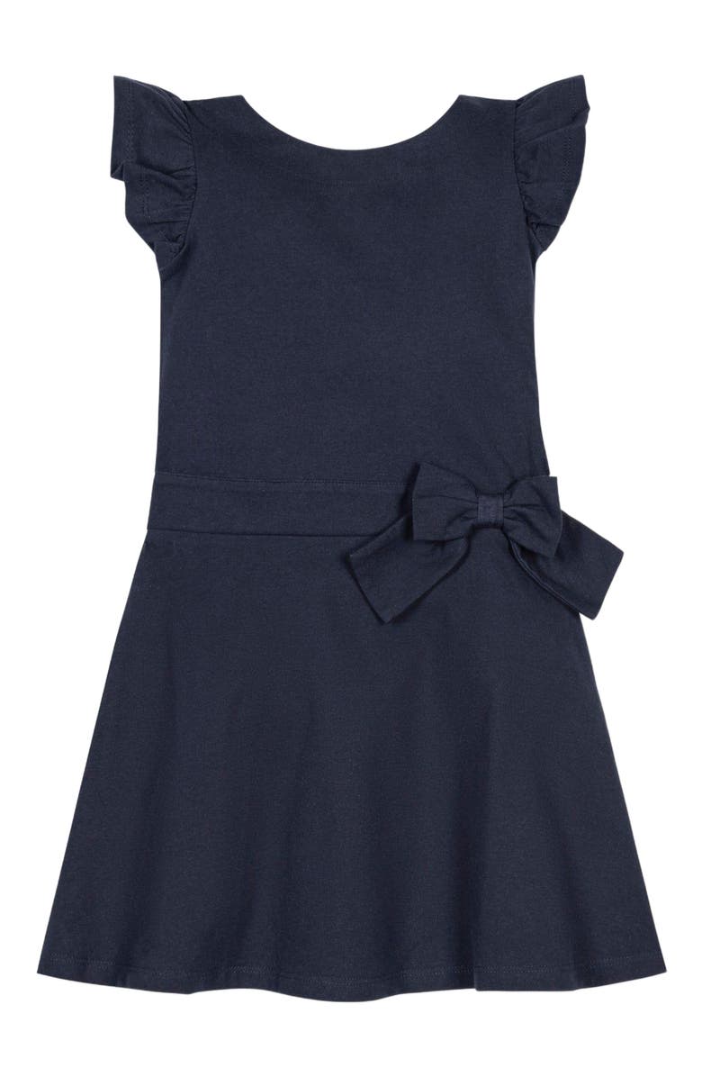 Hope & Henry Girls' Flutter Sleeve Knit Drop Waist Dress Made with Organic Cotton, Toddler, Main, color, 