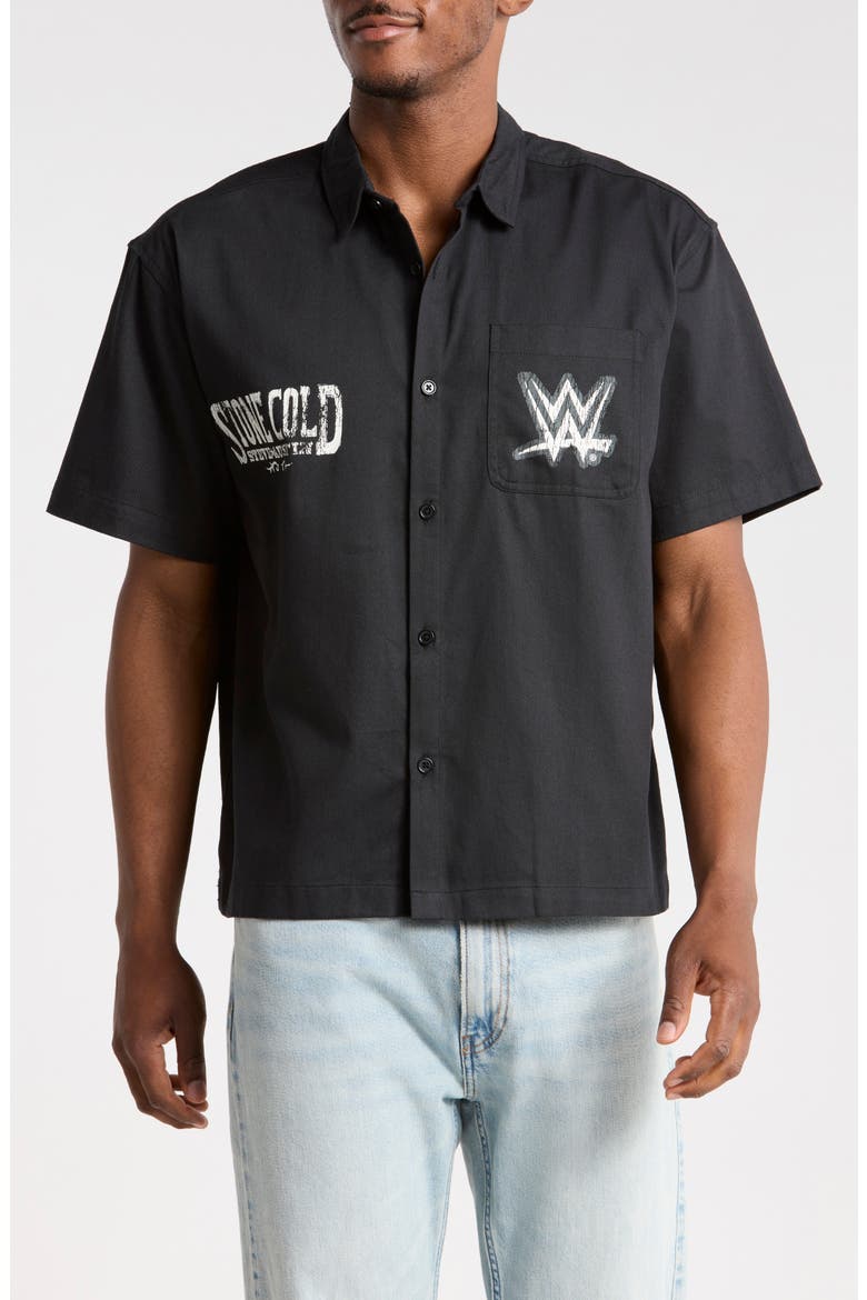 WWE Stone Cold Mechanic Shirt, Main, color, BLACK