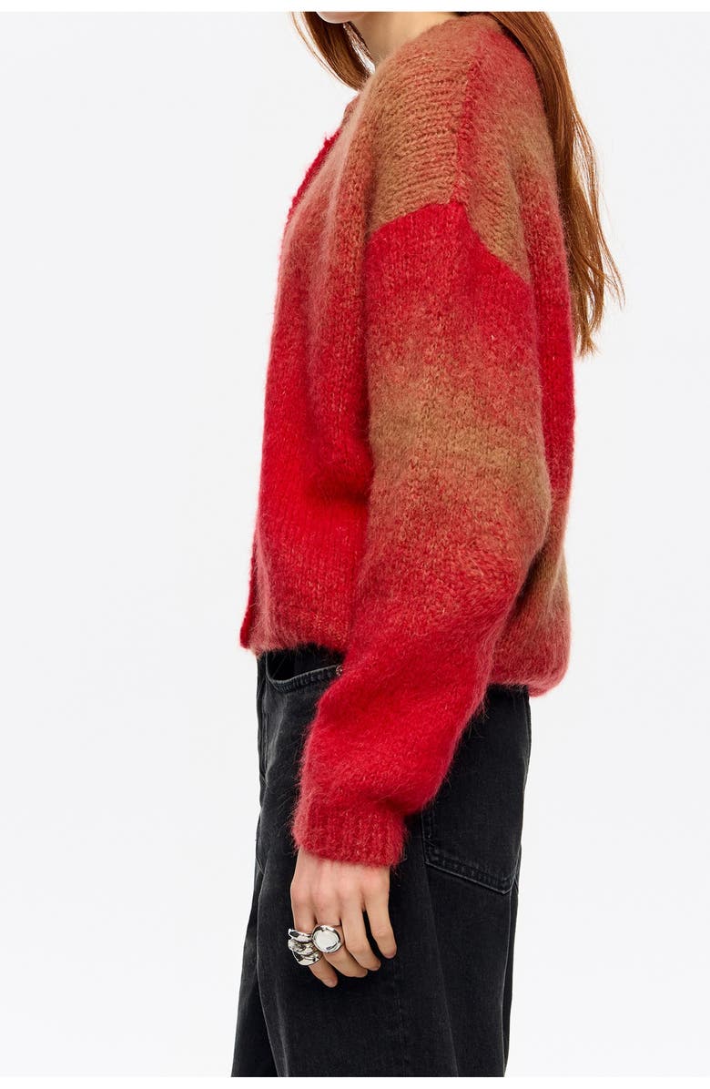 Bimba y Lola Alpaca Balloon Cardigan, Alternate, color, Red