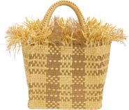 Pamela Munson Mini Check Mate Raffia Handbag