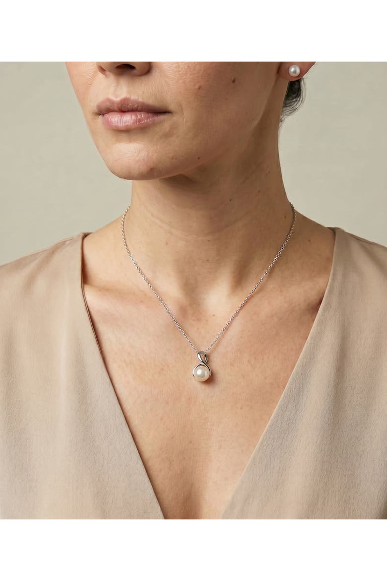 White Freshwater Pearl Infinity Pendant, Alternate, color, White Pearl