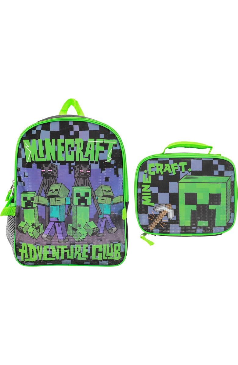 BIOWORLD Kids' Minecraft Backpack with Lunch Bag, Alternate, color,