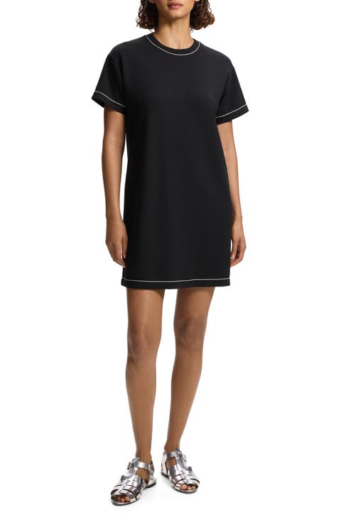 Topstitch Detail Mini T-Shirt Dress