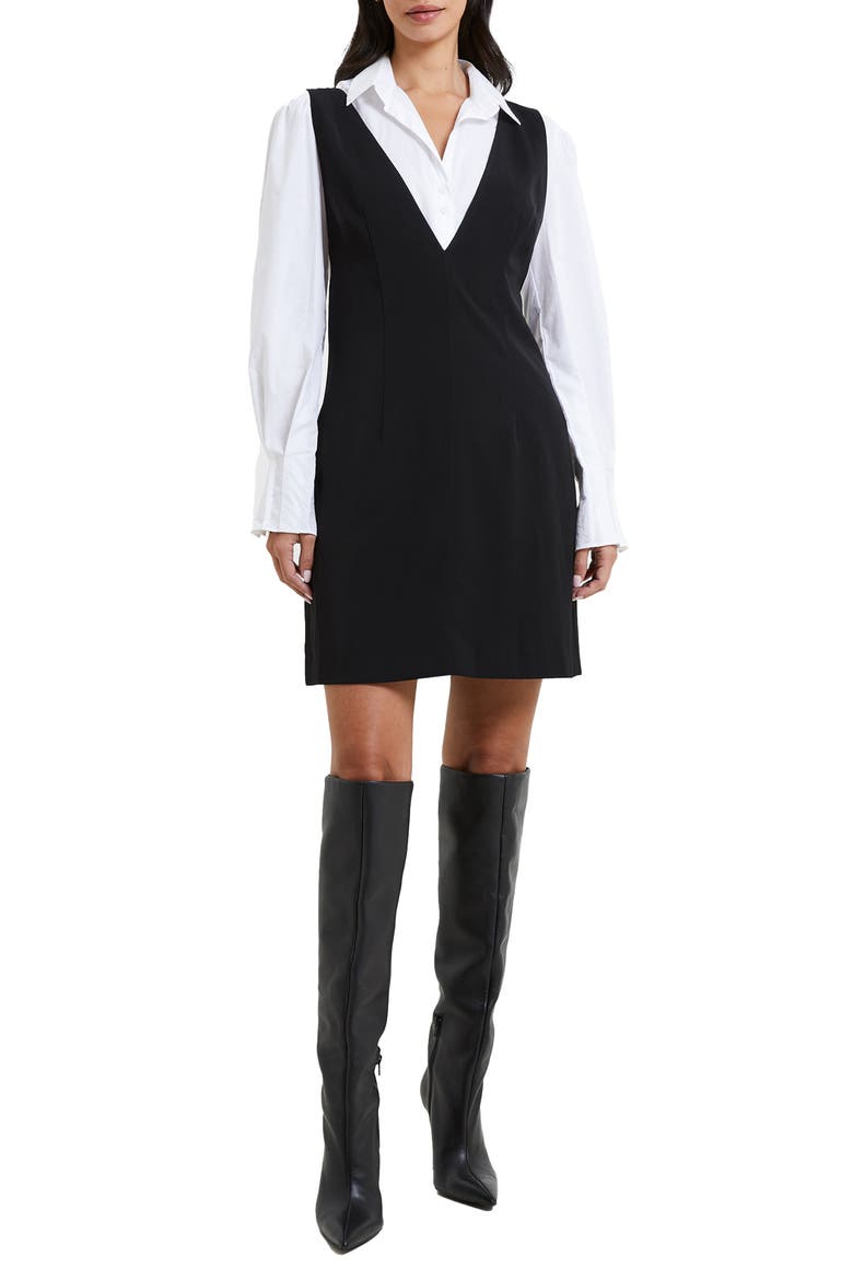 Harry Suiting A-Line Dress, Main, color, 01-BLACKOUT
