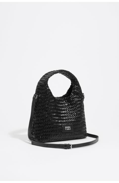 Small Plaited Leather Paper Bag