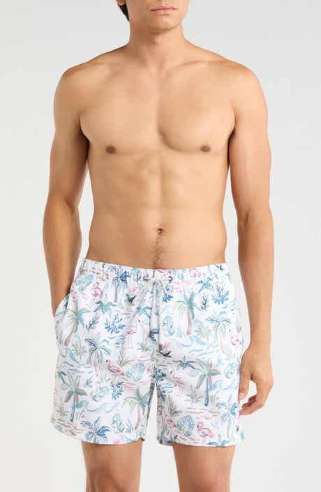Vintage Summer Endless Print Volley Swim Trunks
