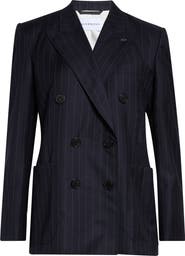 Givenchy Pinstripe Double Breasted Wool Jacket