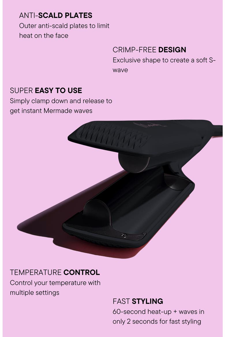 1-Inch Mini Double Waver Hair Iron, Alternate, color, BLACK