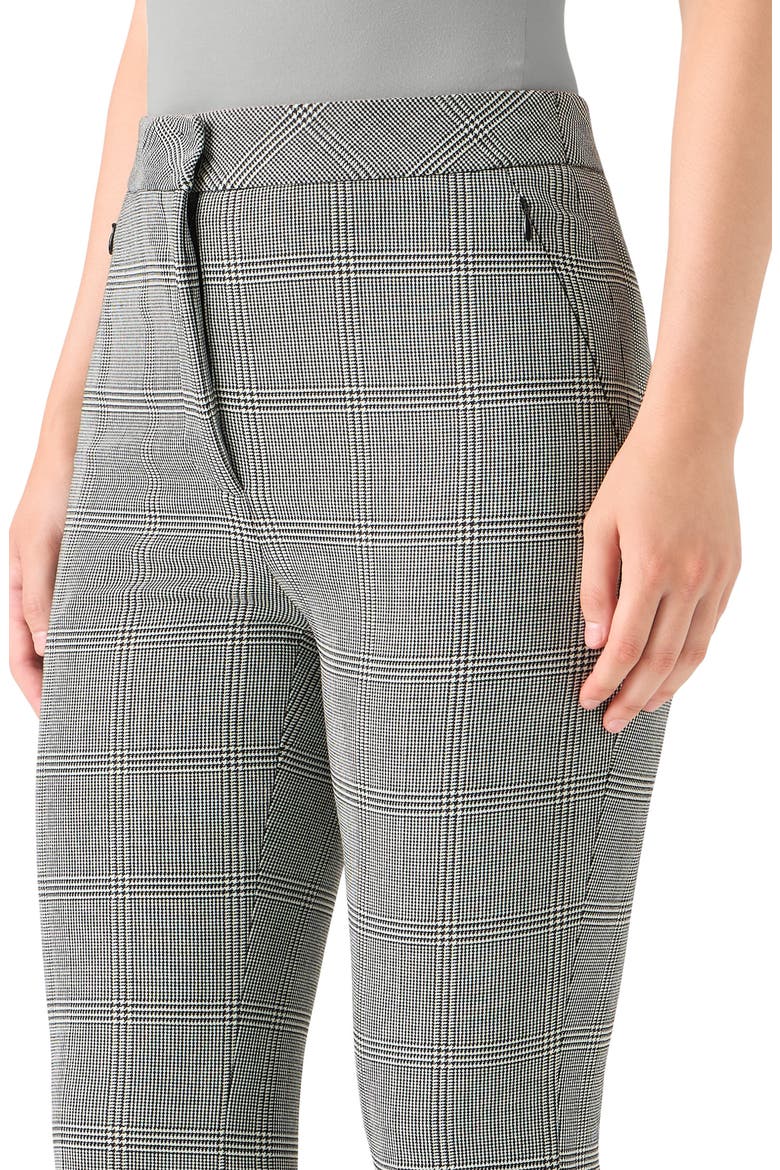 Farida Check Stretch Virgin Wool Flare Leg Pants, Alternate, color, BLACK-WHITE