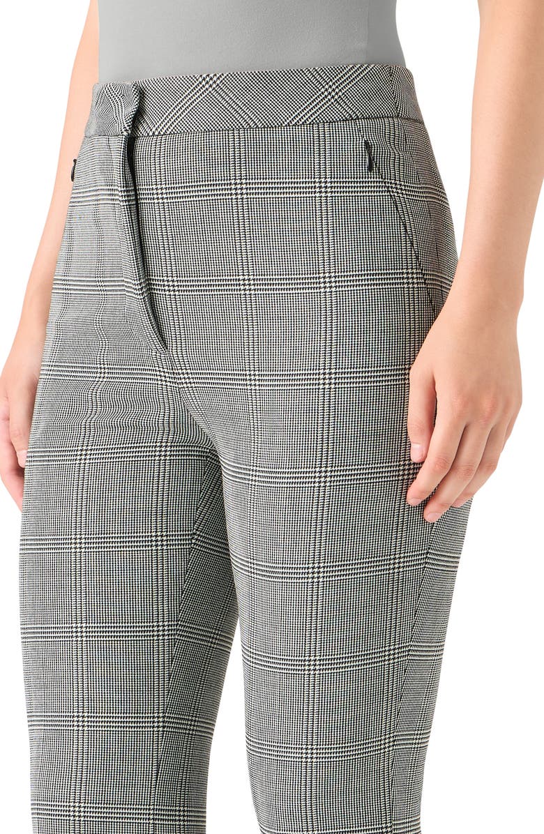 Akris Farida Check Stretch Virgin Wool Flare Leg Pants, Alternate, color, Black-White