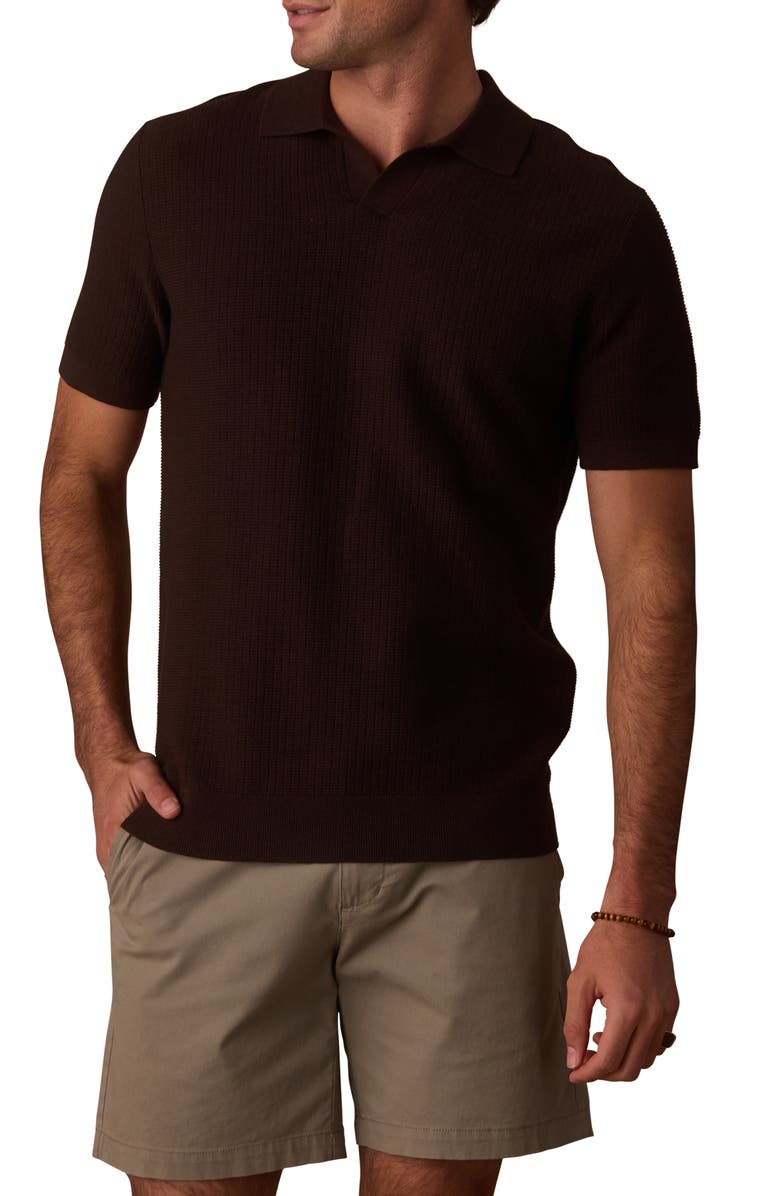 The Normal Brand BreezeKnit Polo, Main, color, Dark Brown