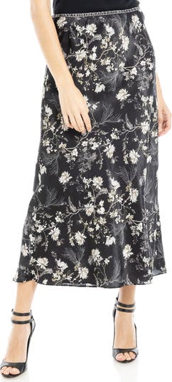 RAW STUDIO - satin ankle-length skirt-NAVY