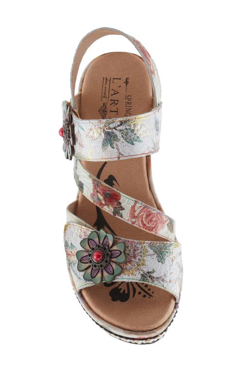 L'artiste By Spring Step Blissful Slingback Platform Wedge Sandal In Ice Multi