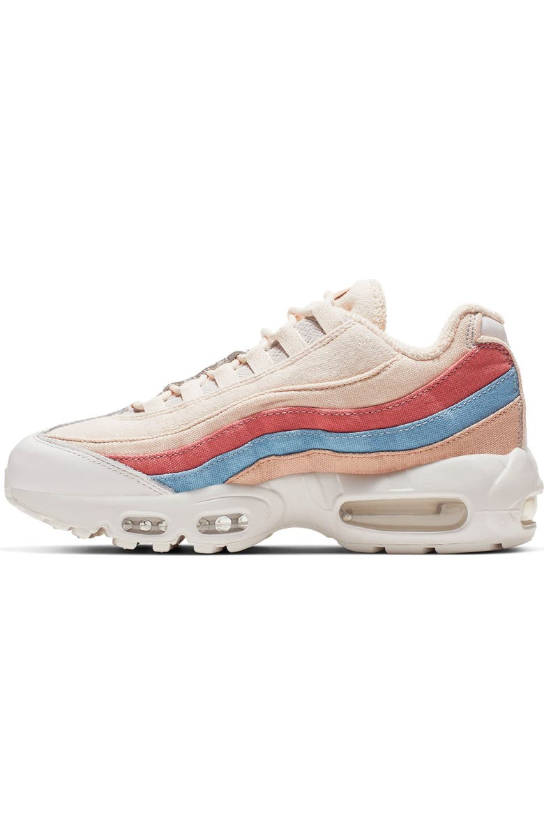 Nike Air Max 95 QS The Plant Color Collection Sneaker, Alternate, color, Crimson Tint/ Coral-Blue