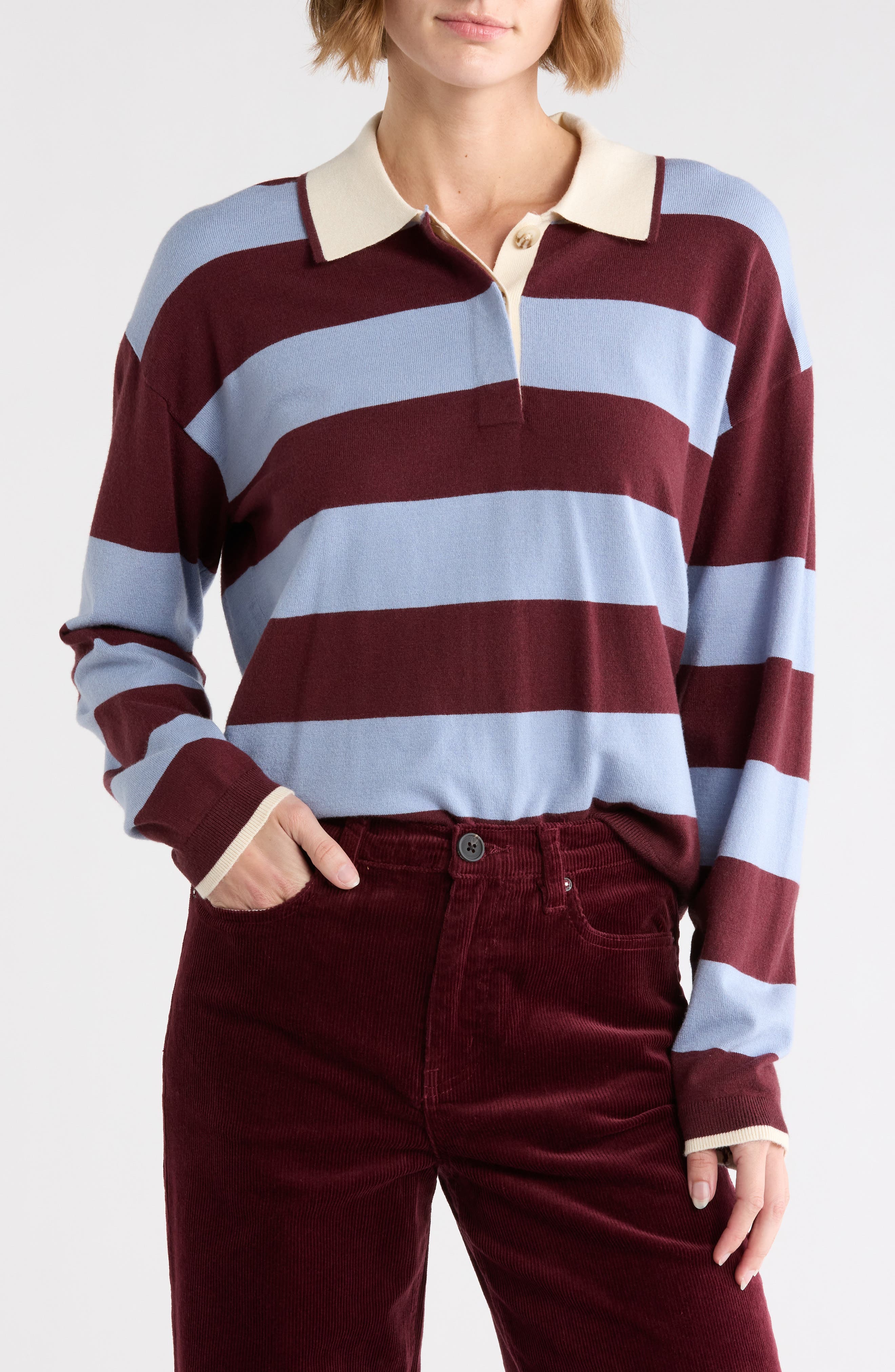 Stripe Polo Sweater