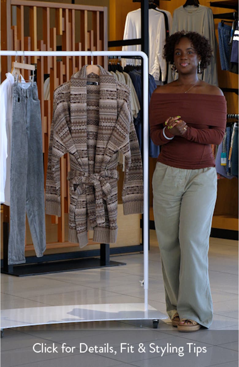 Fair Isle Belted Wool & Cotton Blend Cardigan, sales video thumbnail