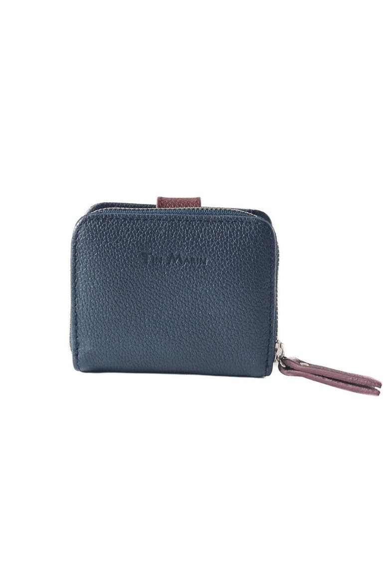 Camila Small Leather Wallet, Main, color, Navy Blue