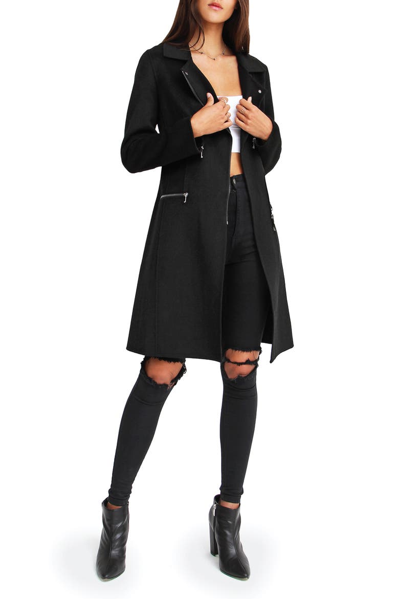Last Chance Wool Blend Coat, Alternate, color, BLACK