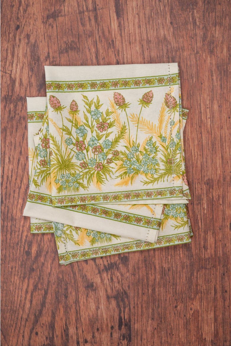 Clover Luncheon Napkins, Set of 4, Alternate, color, White