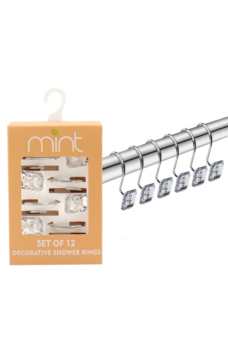 J AND V TEXTILES 12-Piece Decorative Shower Curtain Rings Set, Alternate, color, N/A