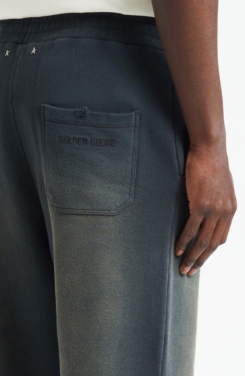 Golden Goose Gender Inclusive Journey Wide Leg Sweatpants, Alternate, color, Bleached Washed Black