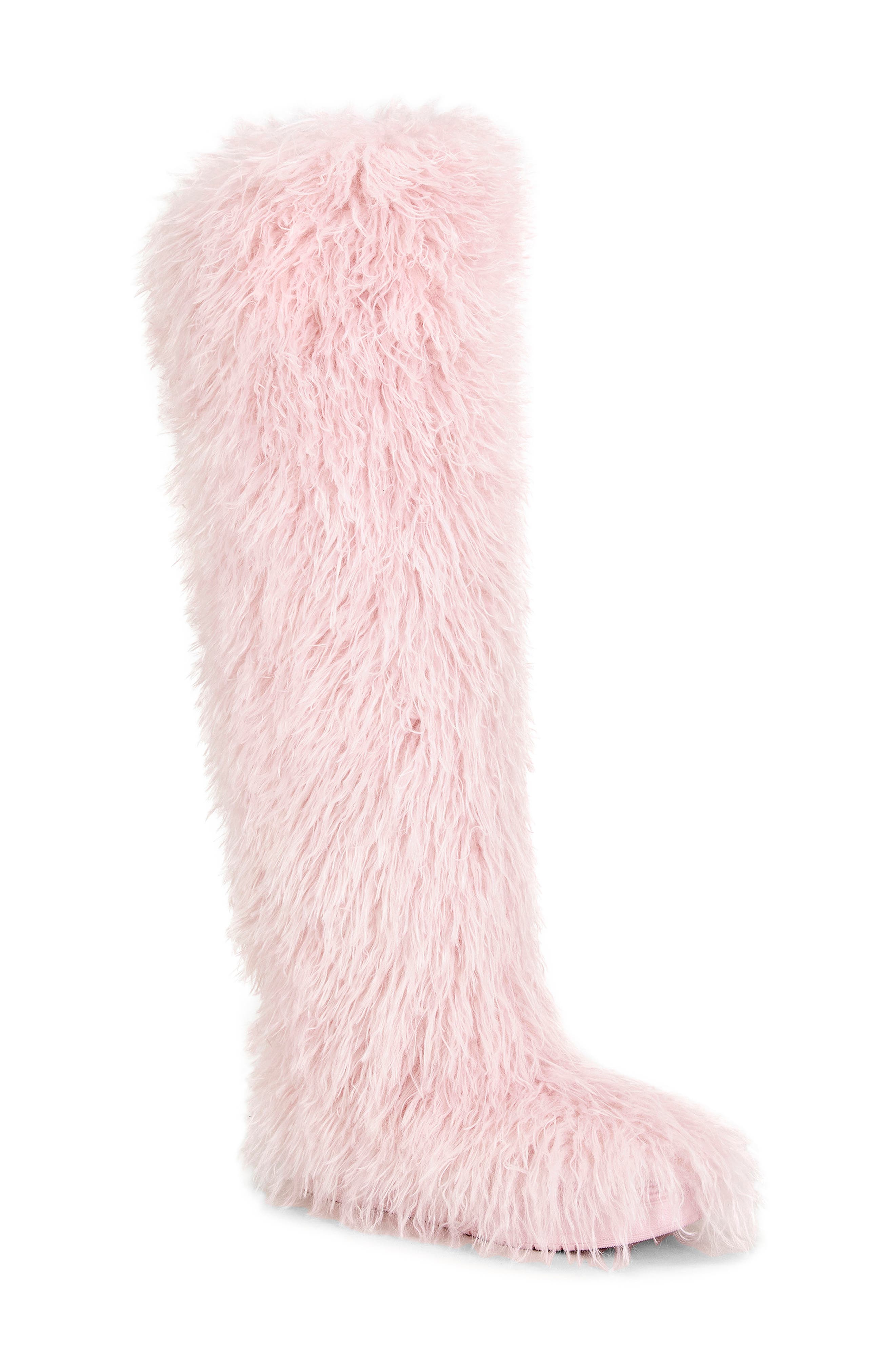 AZALEA WANG Templeton Shaggy Faux Shearling Thigh-High Boot, Main, color, 