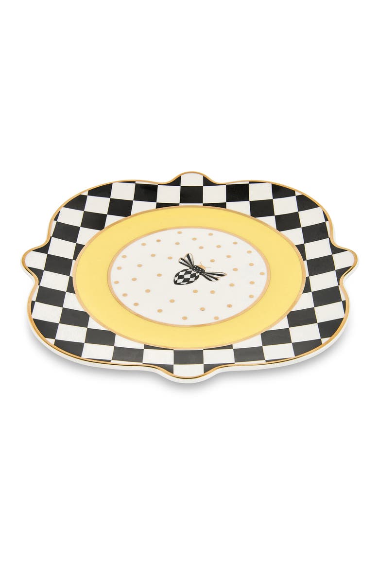 Bee Toile Salad Platter, Alternate, color, YELLOW