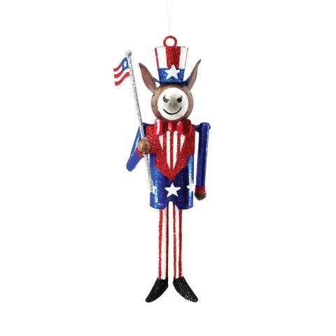 Democrat Donkey 4th of July Patriotic Ornament Decoration
