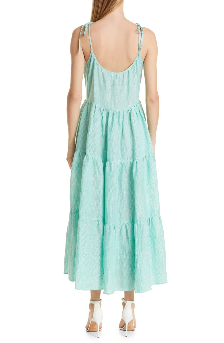 MILLE Maui Tiered Linen Midi Dress, Alternate, color, 