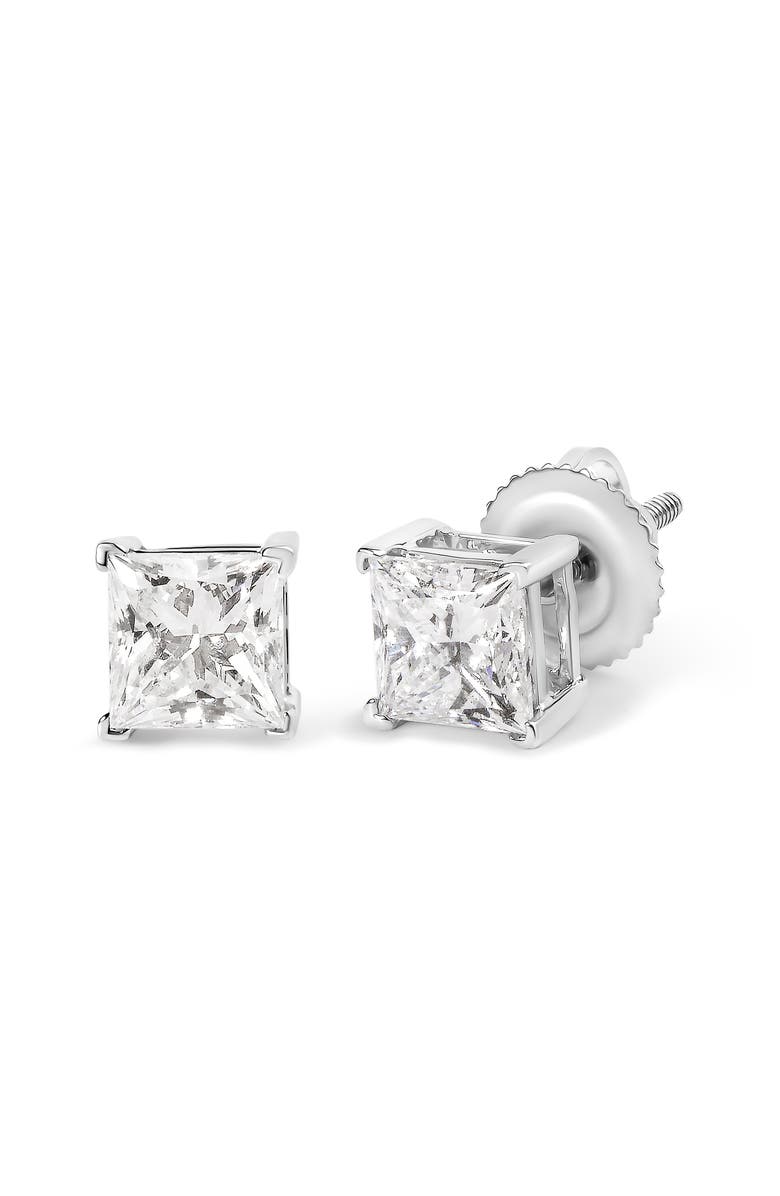 Haus of Brilliance 14K White Gold 1 1/2 Cttw Diamond Solitaire Stud Earrings, Alternate, color, White