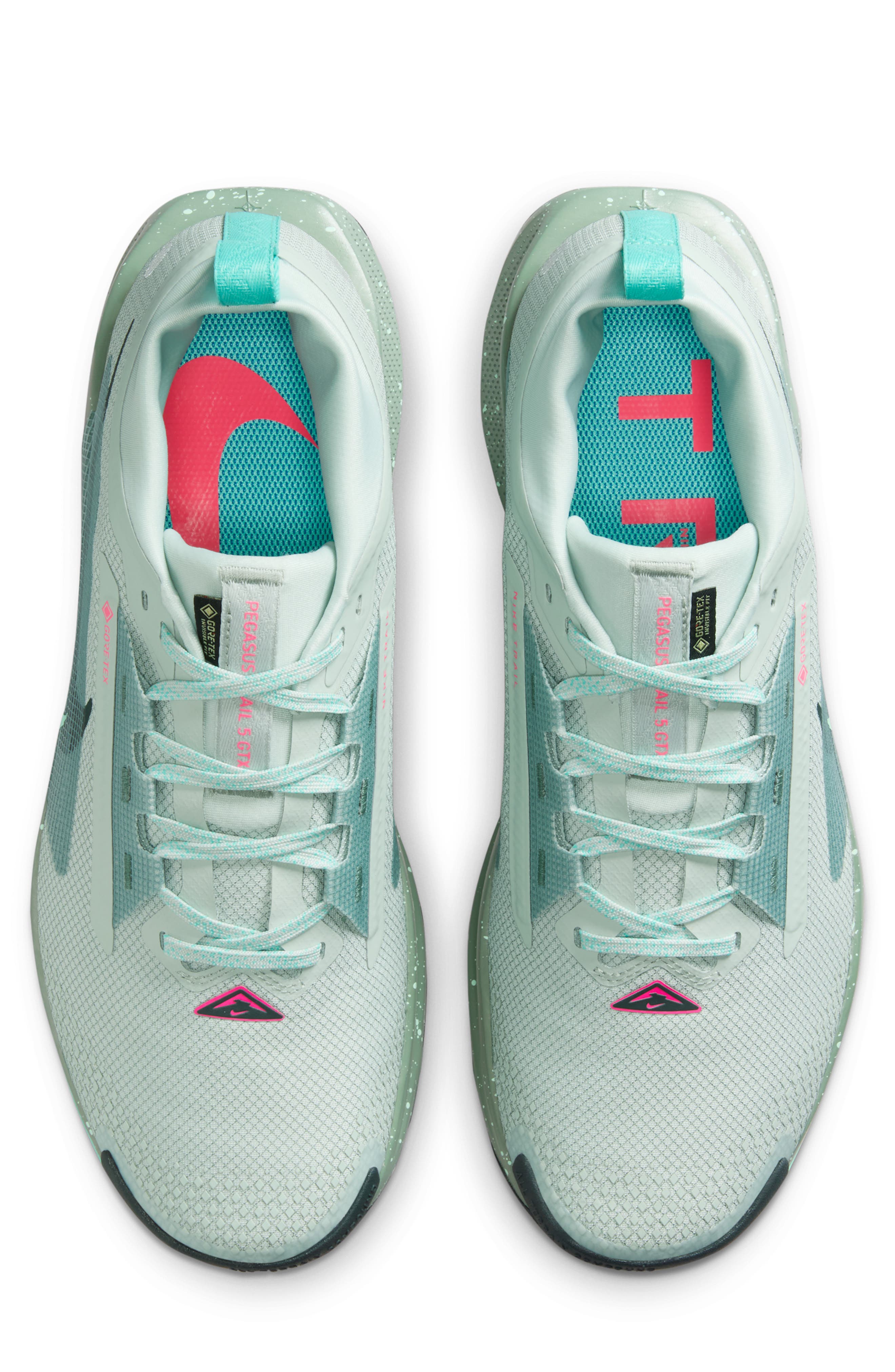 Nike Pegasus Trail 5 Gore-Tex<sup>®</sup> Waterproof Running Shoe, Alternate, color, Light Silver/ Clay Green