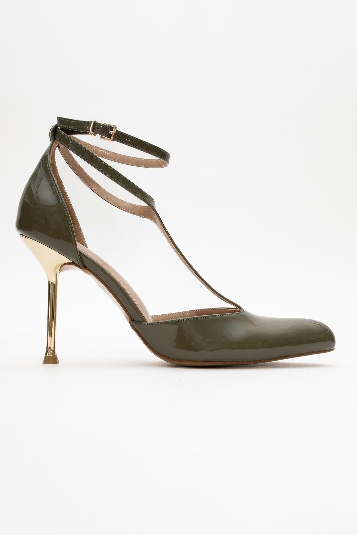 Jon T Strap Pump, Alternate, color, Khaki Patent