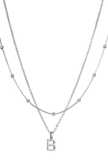 Adornia Initial Pendant Layered Chain Necklace In Silver