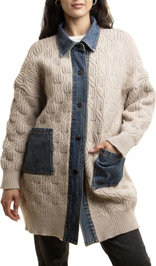 Mixed Media Longline Jacket
