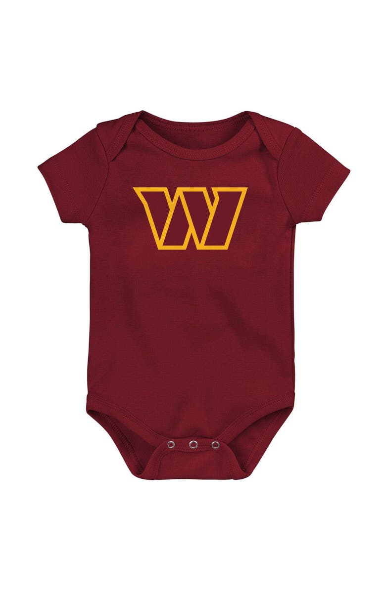 Outerstuff Infant Burgundy/Gold/Heathered Gray Washington Commanders 3-Pack Game On Bodysuit Set, Alternate, color, 