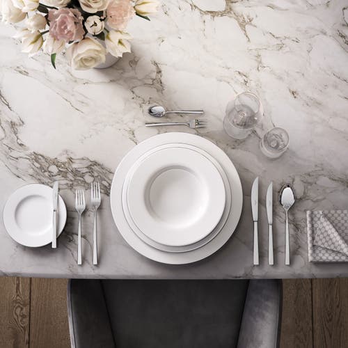 Villeroy & Boch Anmut Platinum No. 1 Rim Soup Plate In White