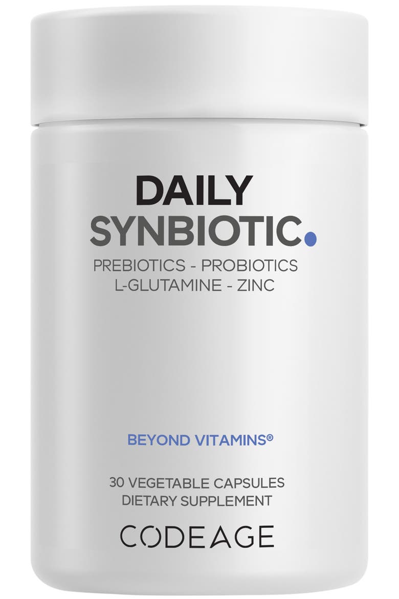 Daily Synbiotic, Prebiotics Probiotics, L-Glutamine, Zinc L-Carnosine, Main, color, White