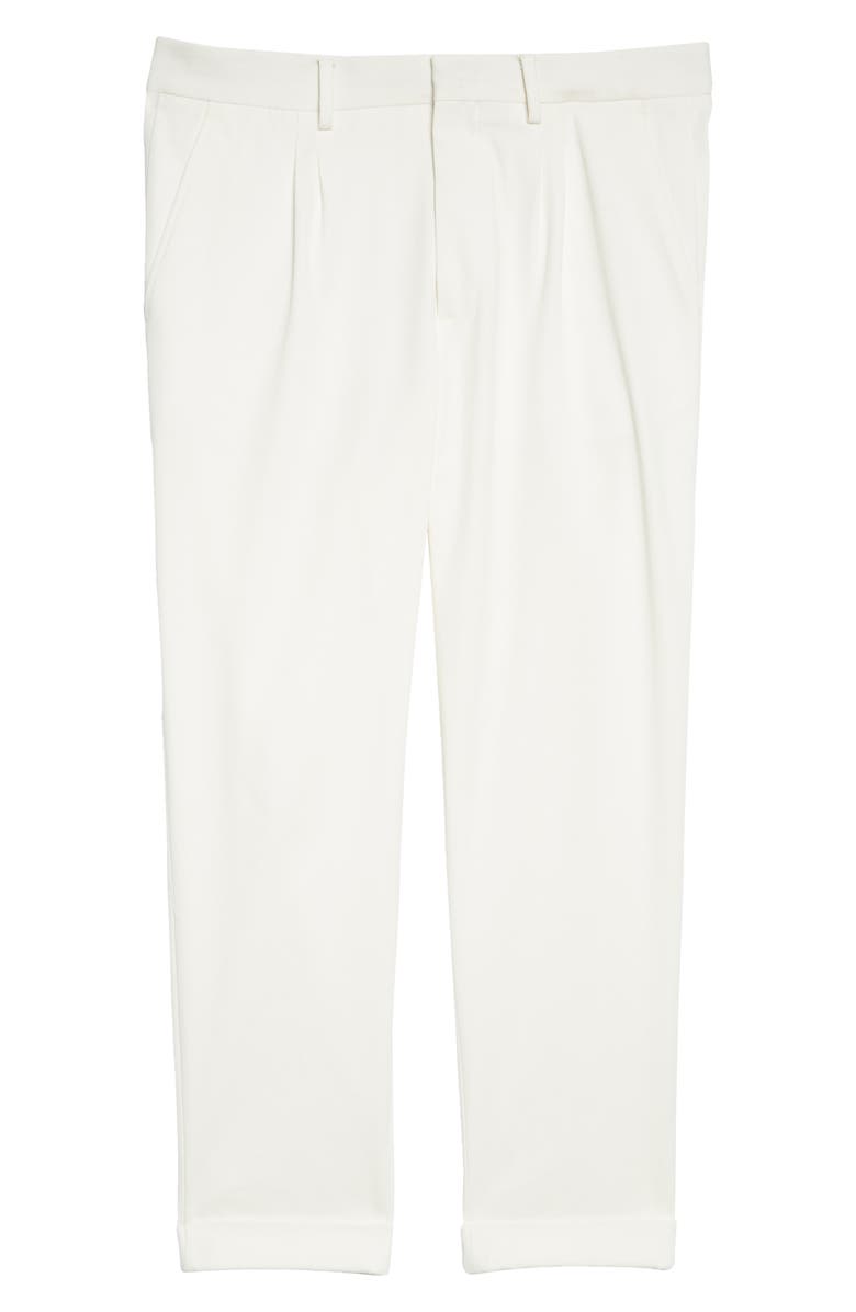 Eleventy Pleated Stretch Cotton Gabardine Pants, Alternate, color, 