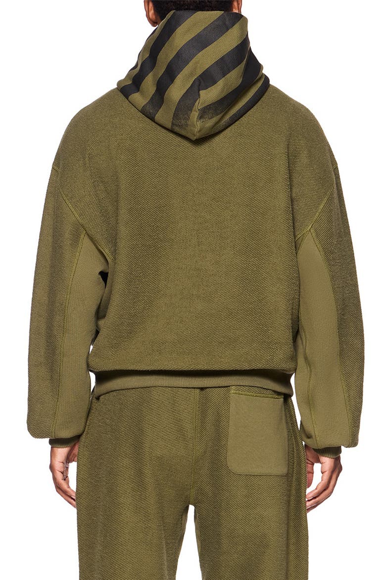 Diagonal Stripe Hoodie, Alternate, color, WINTER MOSS