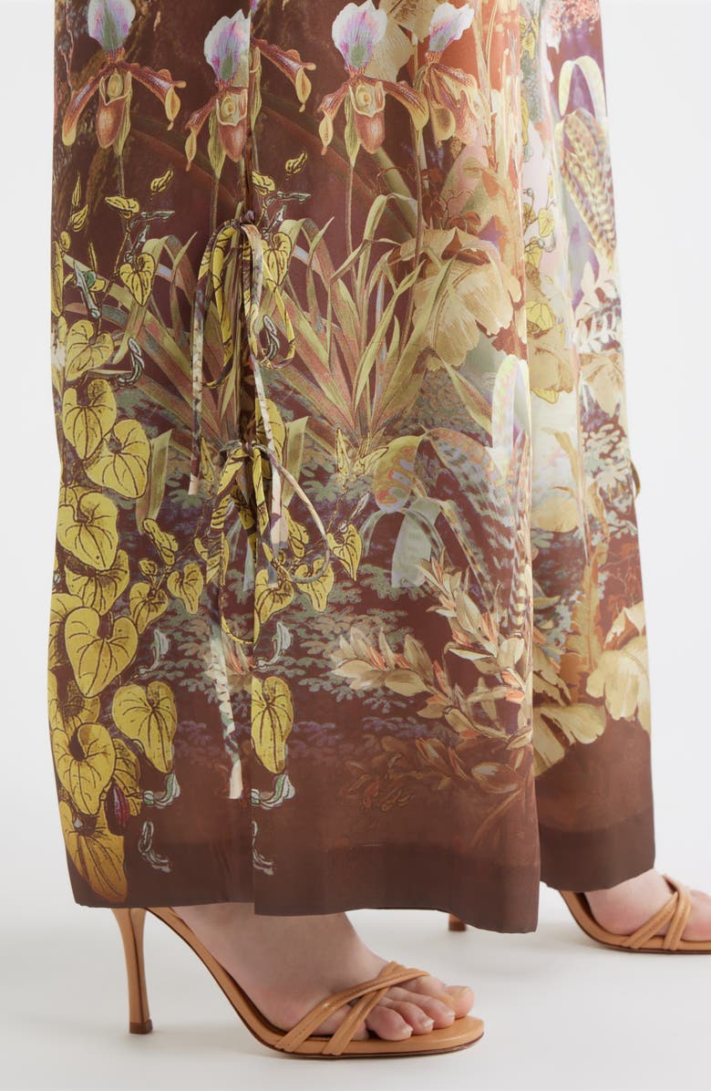 KOBI HALPERIN Helena Tie Hem Wide Leg Pants, Alternate, color, Coral Multi