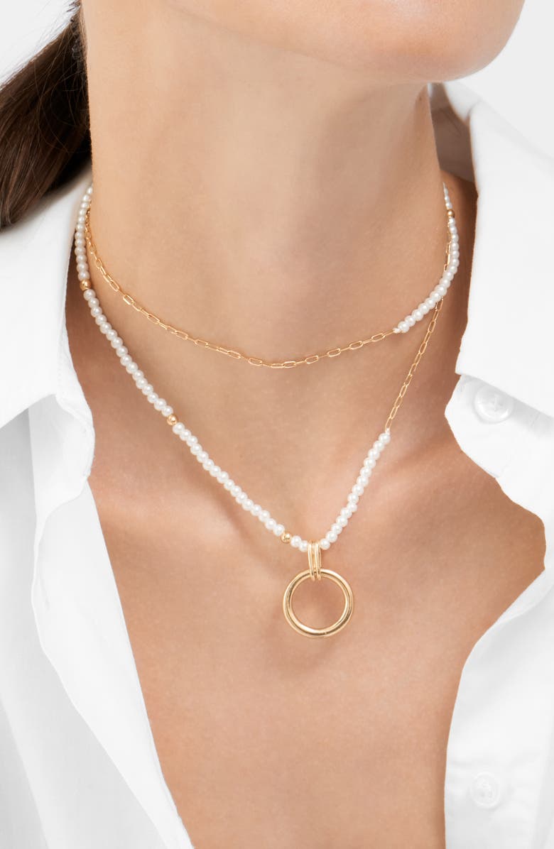 Adornia Circular Pendant Necklace, Alternate, color, 